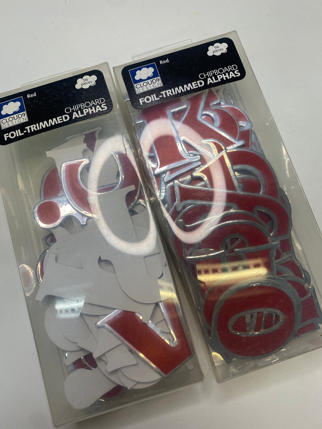 Foil Trimmed Red Letters