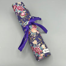 Load image into Gallery viewer, Knitting Needle Roll: Purple Floral
