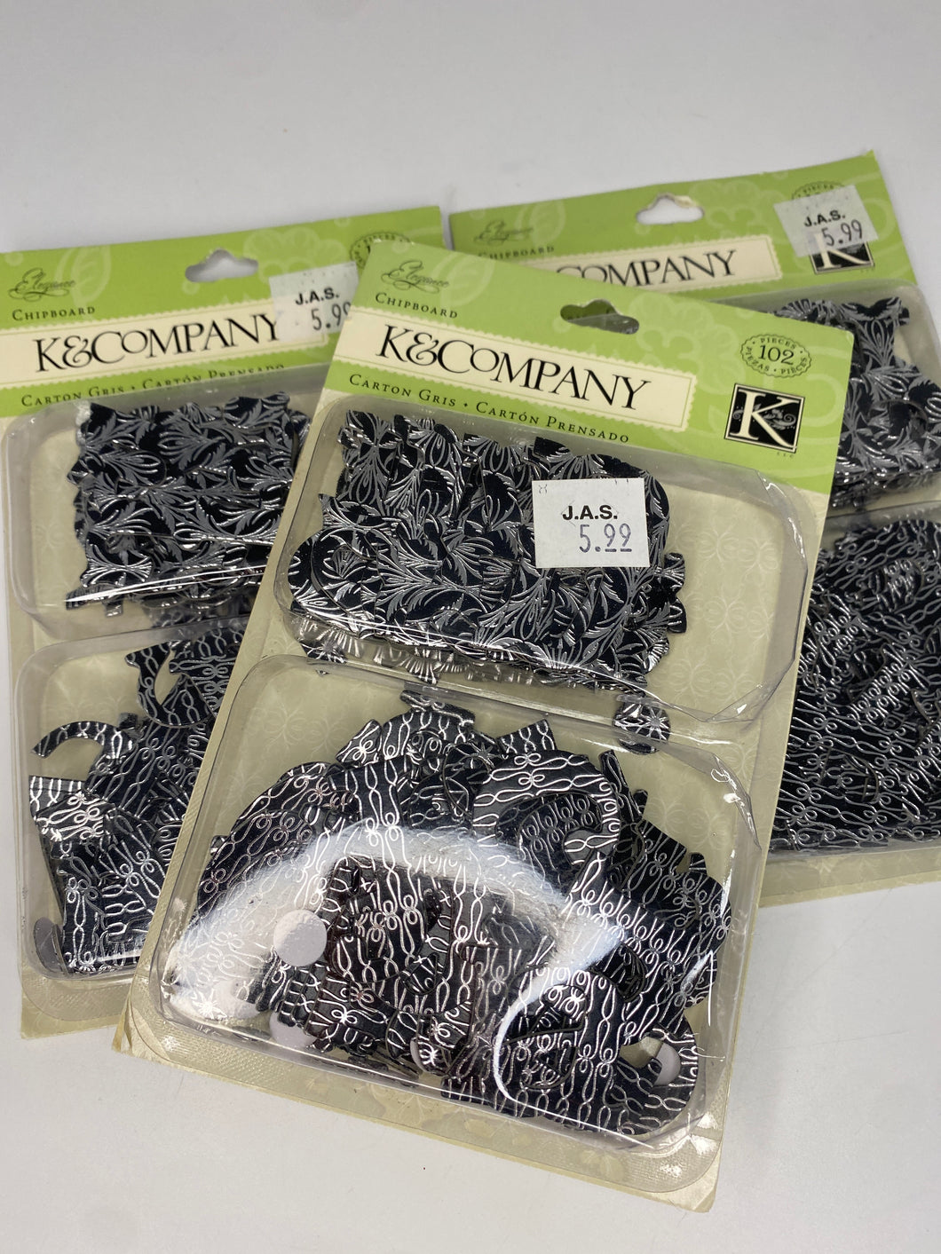 Silver & Black Chipboard Letters