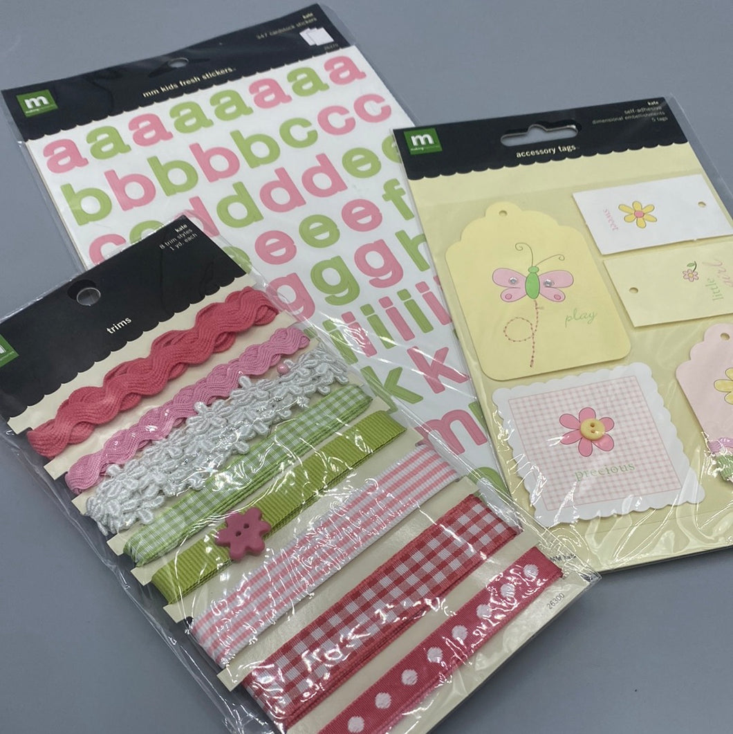 Green & Pink Embellishment Bundle