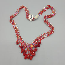 Load image into Gallery viewer, Red Hand-Beaded Necklace
